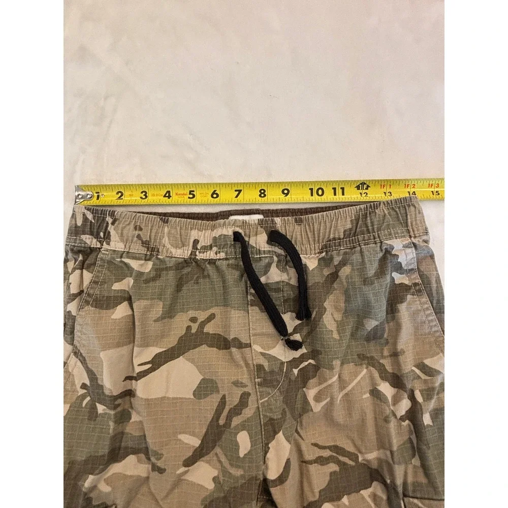 Old Navy Boys Camo Cargo Jogger Pants Green Tan Ripstop Size L 10-12 Plus